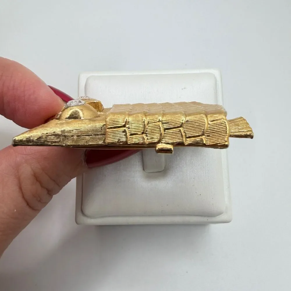 Vintage‎ Avon Owl brooch/pin w/ hinged, hidden 